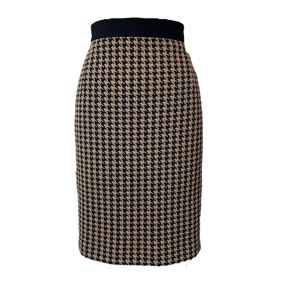 AKRIS Houndstooth Herringbone Straight Pencil Skirt \\ 14 - Picture 1 of 9